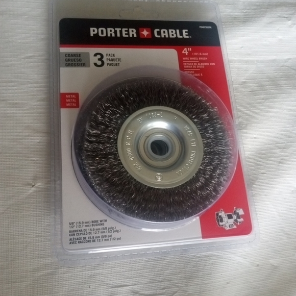 Porter Cable  4" Wire Wheel Brush 3-Pack  PC497203PK NEW SEALED - Picture 1 of 8